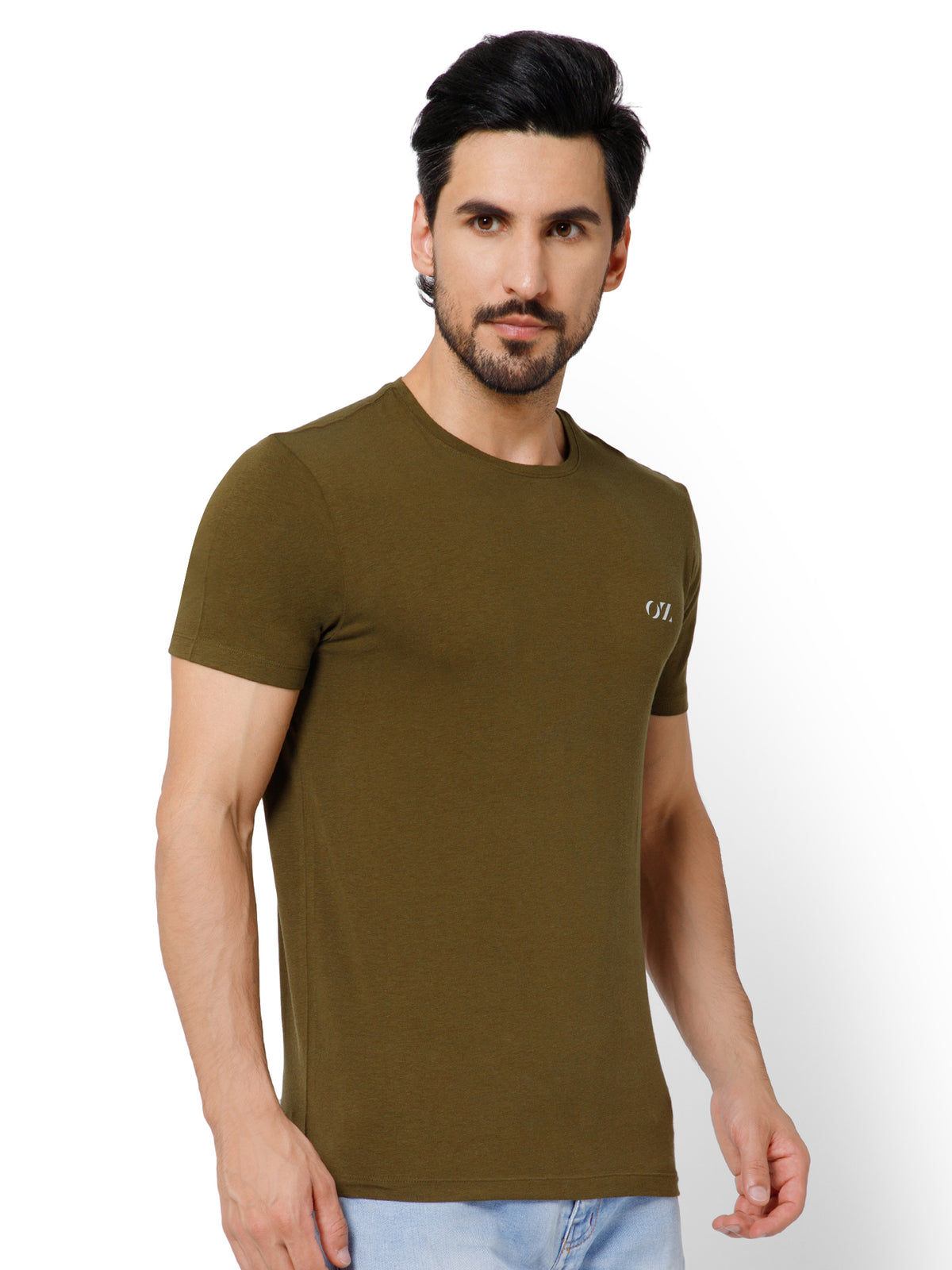 SOLID CREW NECK T-SHIRT (AMBER).