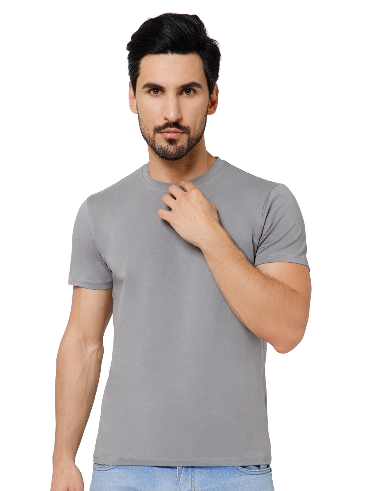 SOLID CREW NECK T-SHIRT (AMBER).