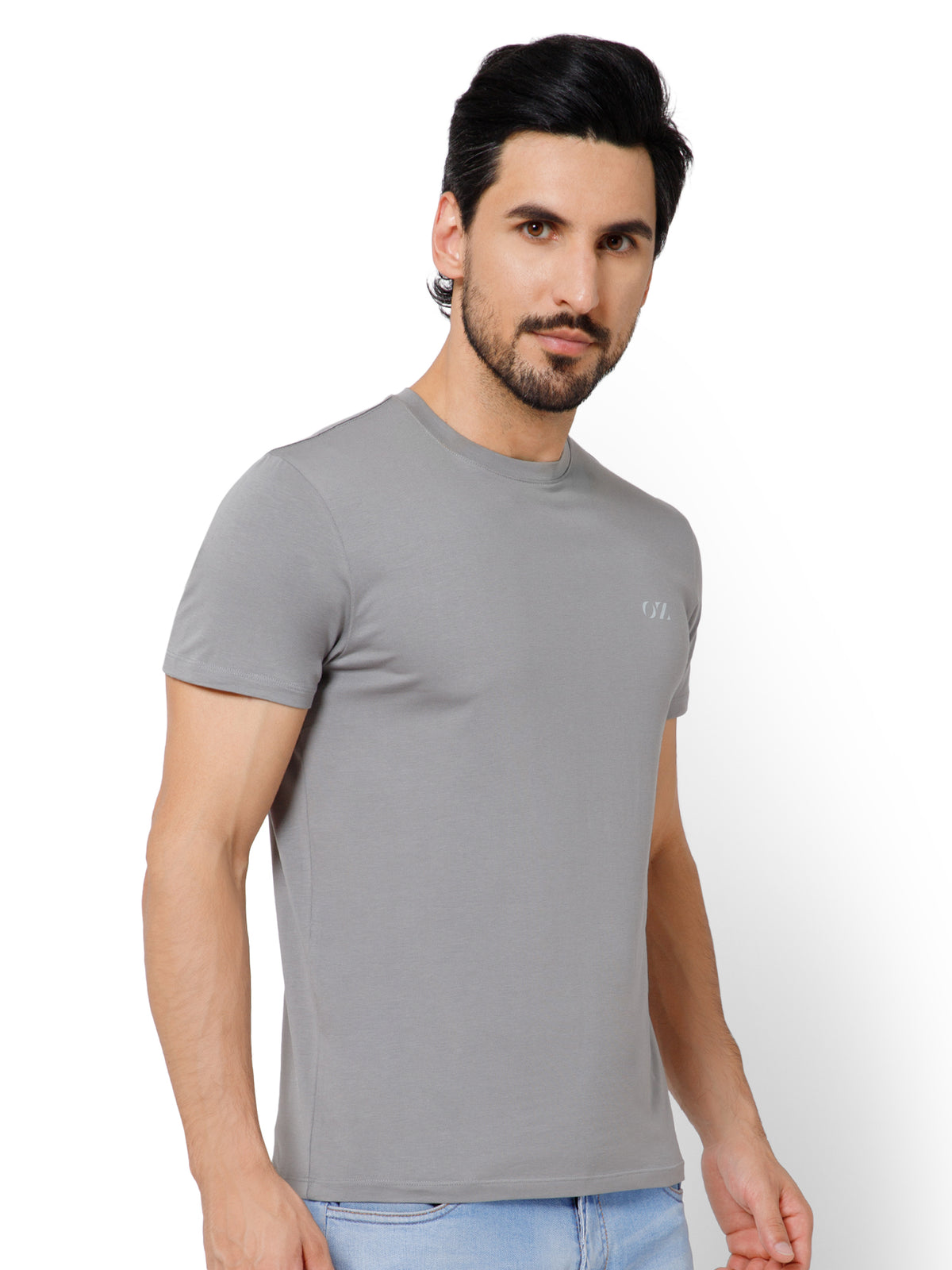 SOLID CREW NECK T-SHIRT (AMBER).