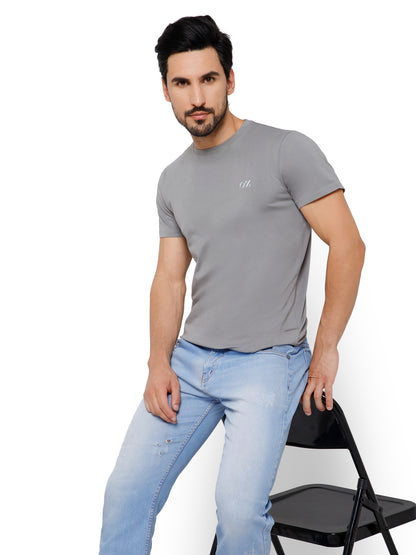 SOLID CREW NECK T-SHIRT (AMBER).