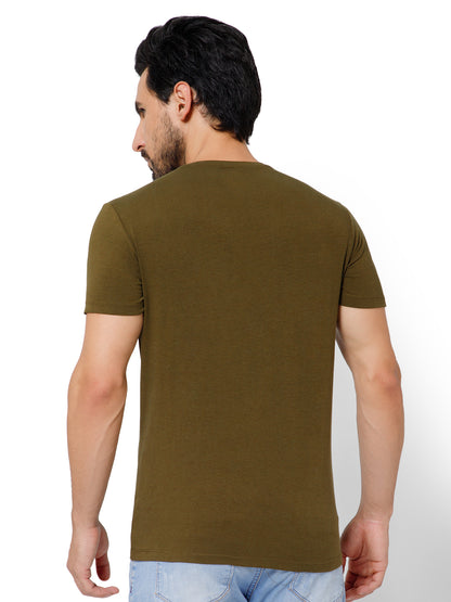 SOLID CREW NECK T-SHIRT (AMBER).